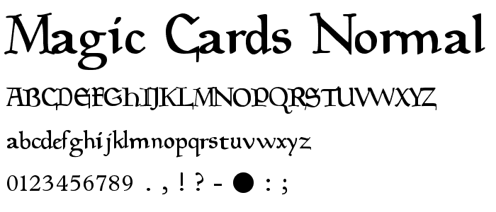 Magic Cards Normal font
